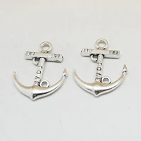 wholesale 10pc 23x19mm vintage alloy anchor charms for necklace bracelet earring keychain men for diy jewelry making accessories