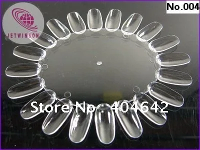 

3 PCS SET CLEAN TRANSPARENT COLOR ELLIPTICAL NAIL ART PRACTICE DISPLAY TIPS WHEEL