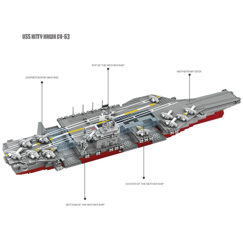 Фото USS Kitty Hawk CV-63 строительные блоки игрушка военные авианосцы дети Educatioanal модель USS Kitty Hawk CV-63 строительные блоки игрушка военные авианосцы дети Educatioanal модель