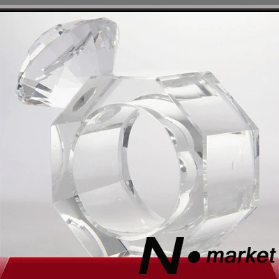 

New Style Cutting Crystal Napin Rings Transparent White Star Anise Home Decoration Napkin Holder