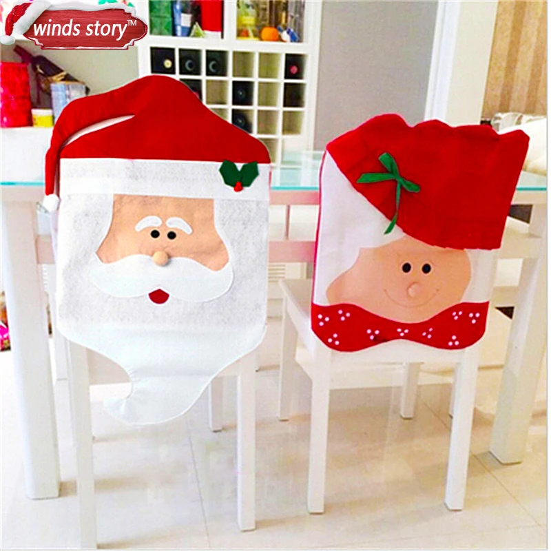 Чехлы на кресло Санты 2 шт. красные рождественские украшения | Дом и сад