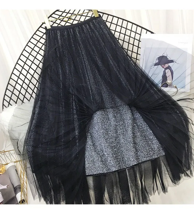 Женская свободная юбка плиссированная повседневная с эластичной резинкой на