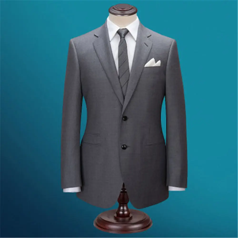 High End Красивый Slim Fit темно серый с учетом Для мужчин s костюм жениха смокинг для
