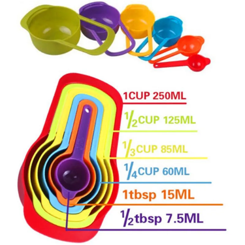 EatingBiting (R) 6 шт. красочные мерный стакан ложка совок набор торт выпечки Пособия по