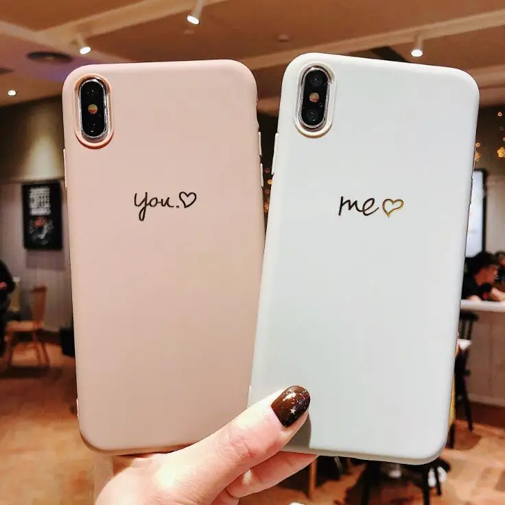 Чехол для iphone 7 8X6 чехол 6 S s X XR XS Max 8 Plus мягкий с милым сердечком пары|Бамперы| |