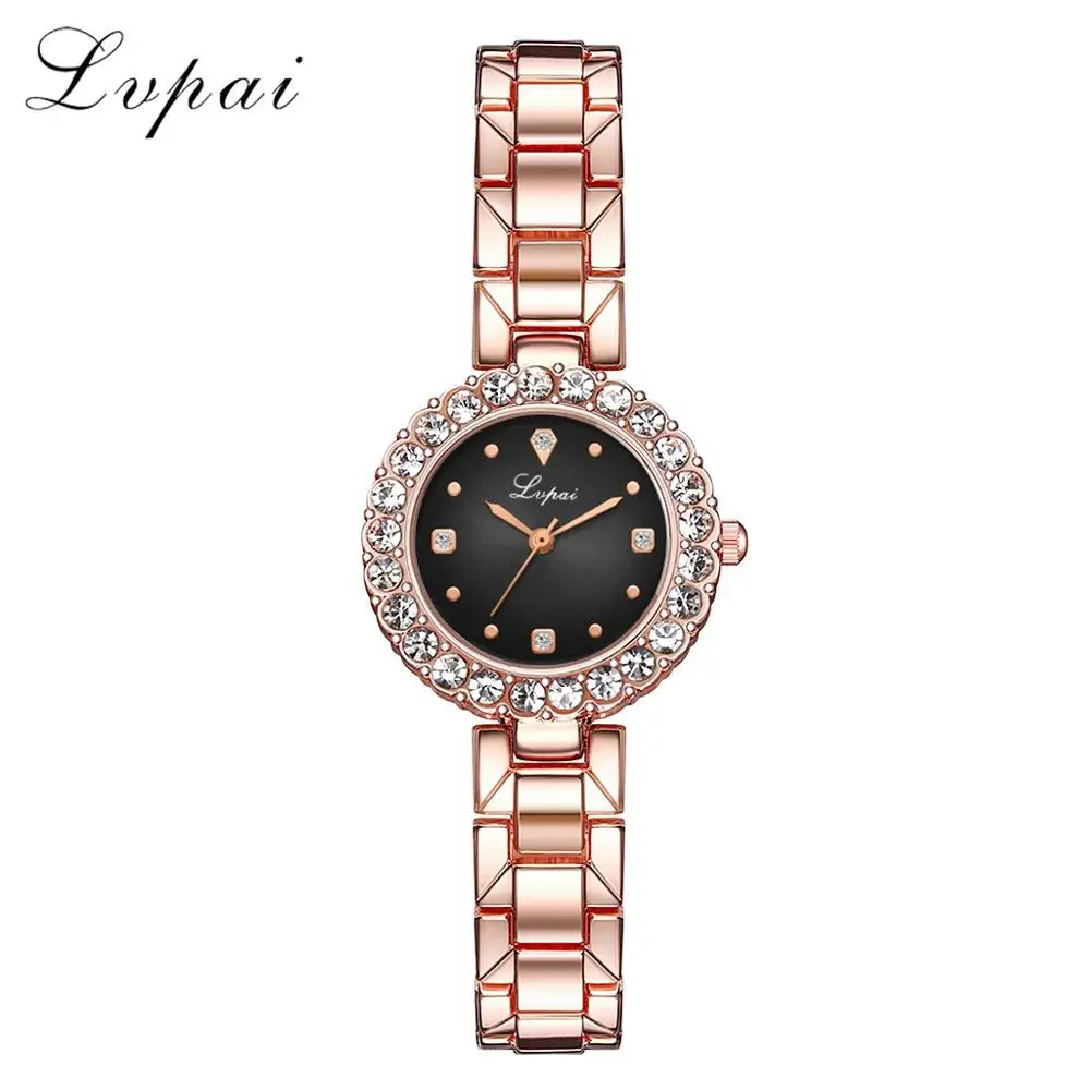 Rose Black Модные золотые женские наручные часы, роскошные простые женские часы с браслетом, повседневные стильные женские Подарочные часы, 2 шт. в комплекте, стиль Ulzzang - Цвет: Rose Black