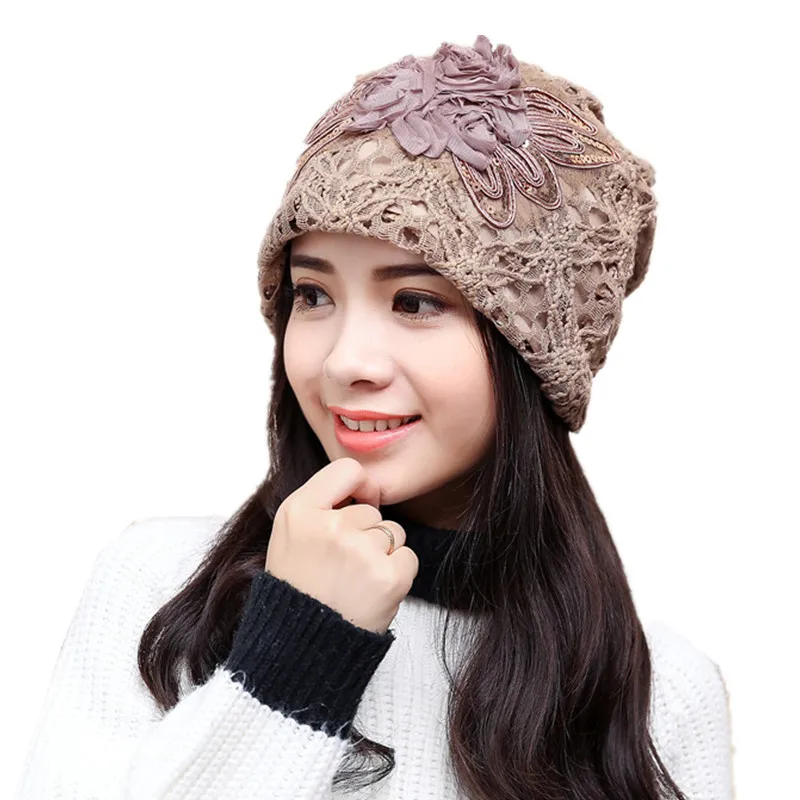 Женская шапка с капюшоном осенняя зимняя весенняя летняя ажурная двухслойная