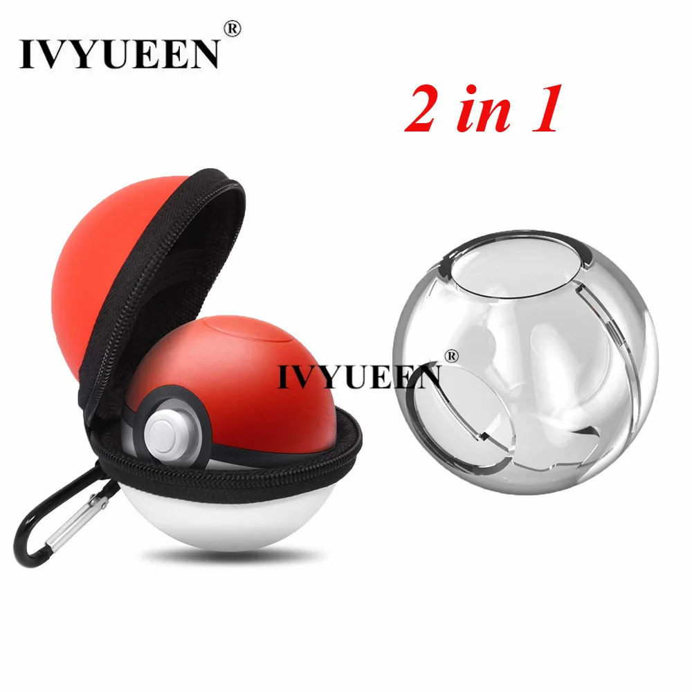 IVYUEEN 2 в 1 Poke Ball Plus чехол для Nintend переключатель Pokeball контроллер красный/черный сумка для переноски и кристально чистый протектор оболочки