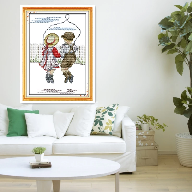Веревка Скакалка невинность DIYPainting 11CT напечатанный на холсте DMC 14CT китайский