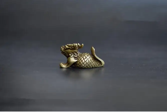 Copper Satue Collection archaize brass dragon fish small statue | Дом и сад