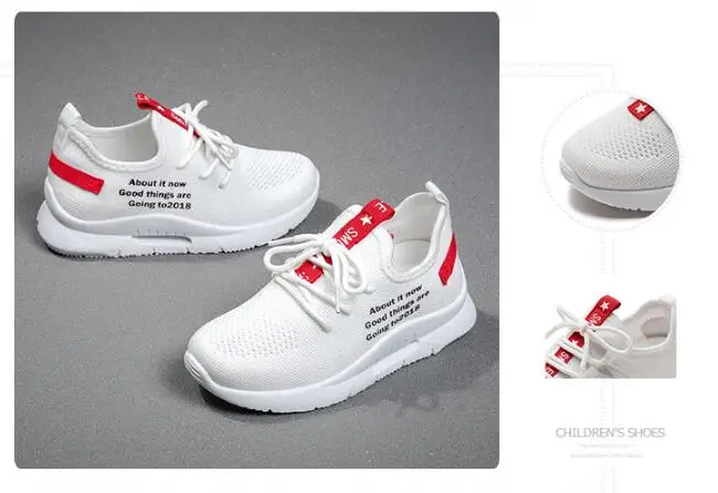 Детская обувь для отдыха девочек Новинка 2019 года Модная трикотажная детская