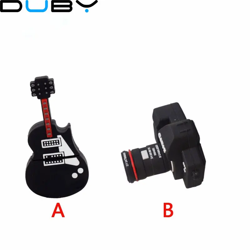 Черный гитары Камера USB флэш-накопитель крутая группа бас-гитары флеш-накопитель