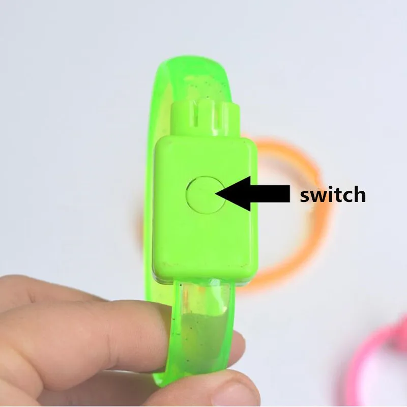 LED Glowing Flashing Wristband Blinking Bangle Bracelet Adults Glow Party wedding birthday|Сверкающие товары для