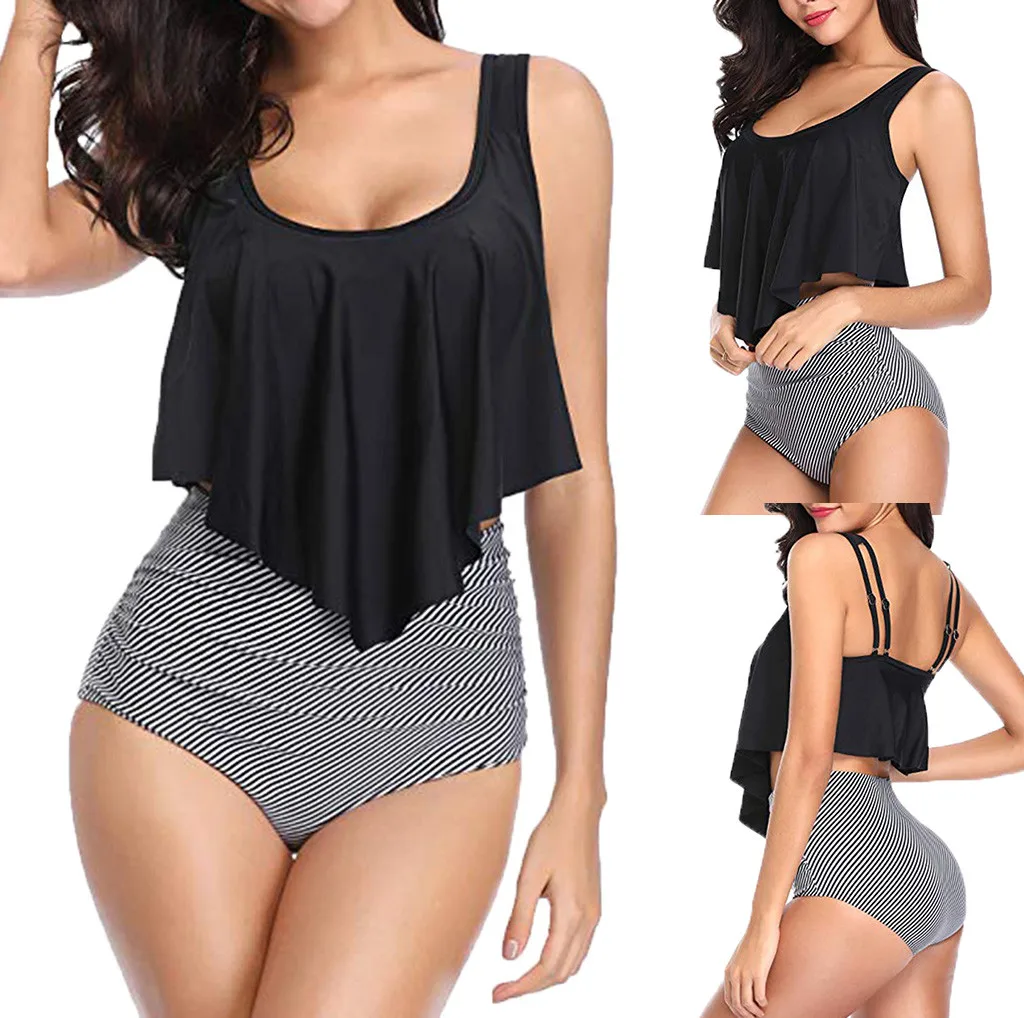 Женские Купальники больших размеров 2019 2 шт. сексуальный купальный костюм с