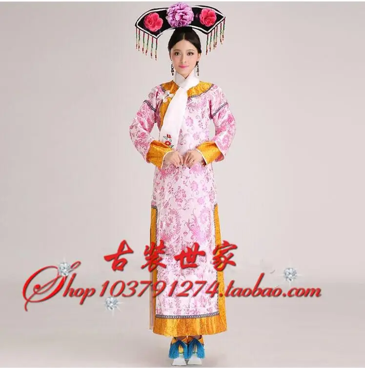 Qing Dynasty Princess dress Ancient Chinese Costume Women Robe Cheongsam