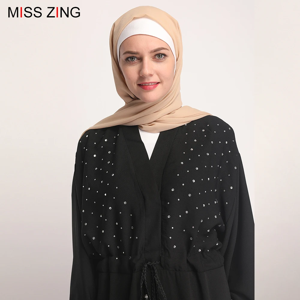 Платье туника Zing moism Abaya длинное платье с аппликацией в виде сеточки кимоно Jubah для