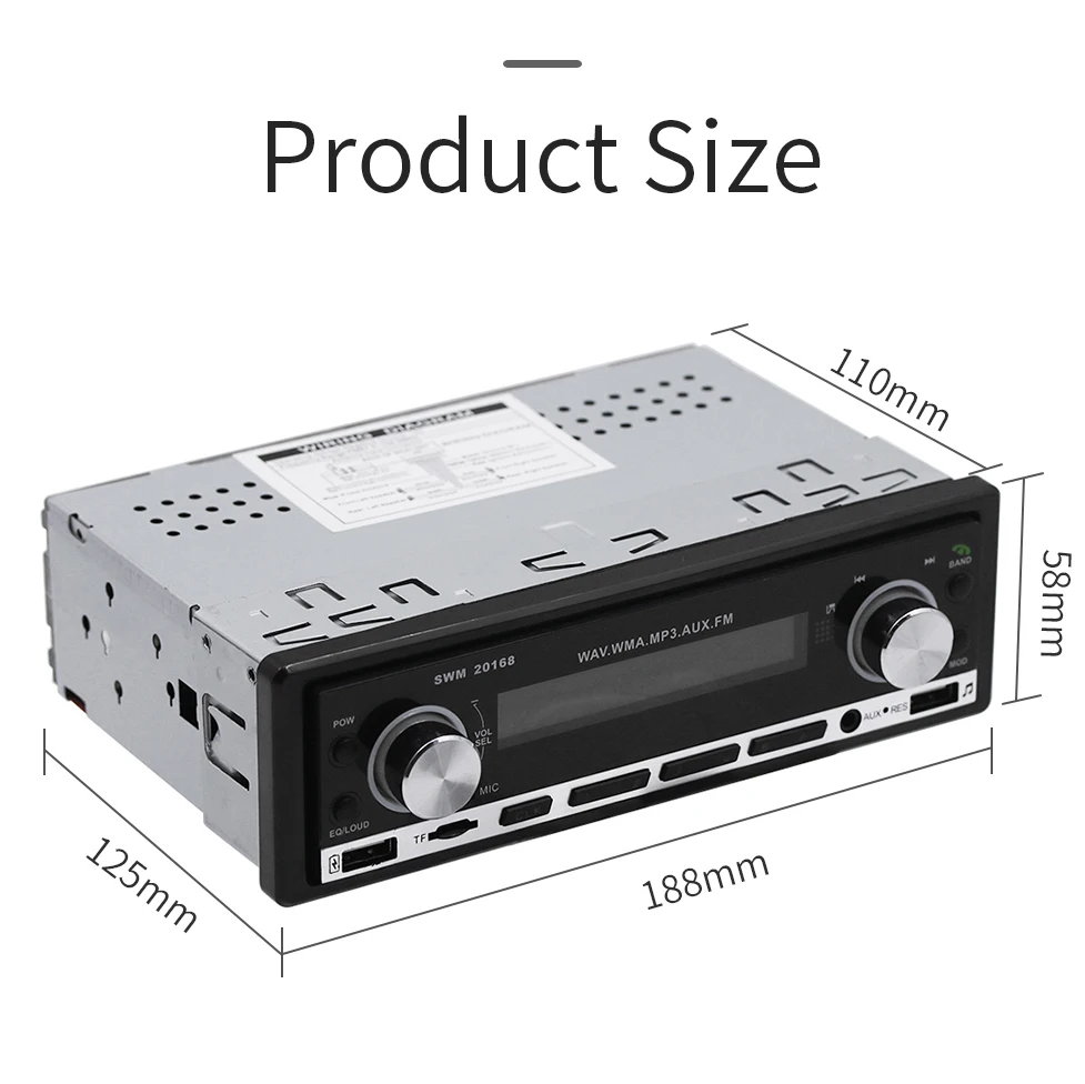 Автомобильный MP3 плеер AMPrime 1 din FM радио тюнер 3 ''Авторадио AUX USB Bluetooth