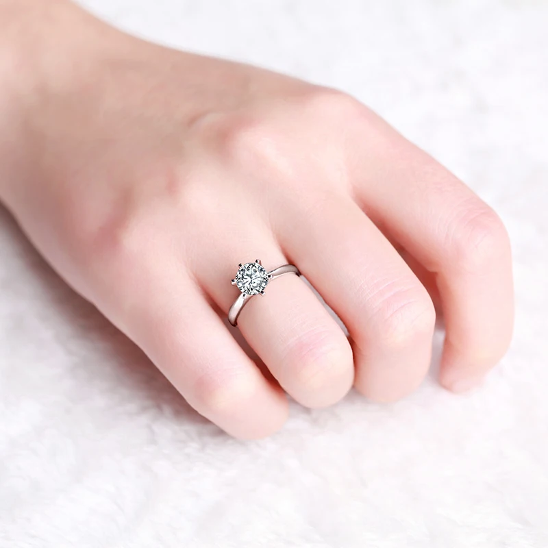 ZOCAI INFINITY NATURAL 1 0 CT GIA CERTIFIED H/SI бриллиантовое обручальное кольцо с круглой огранкой