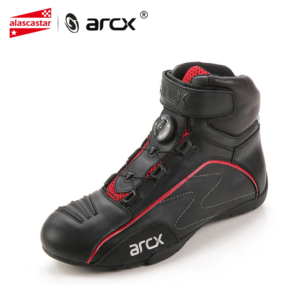 Мужские мотоциклетные ботинки ARCX кожаные байкерские из коровьей кожи для езды на