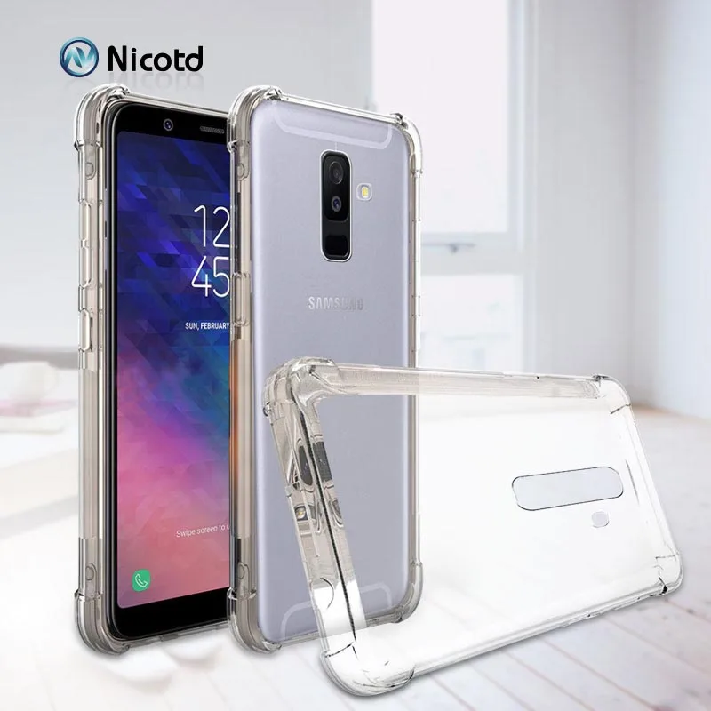 Мягкие чехлы для Samsung Galaxy A8 2018 plus ультратонкая задняя крышка прозрачный