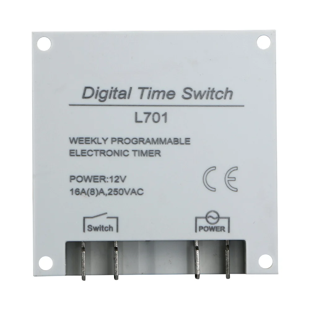 Переключатель микрокомпьютера LCD цифровой 12V программируемый таймер/час/минуты