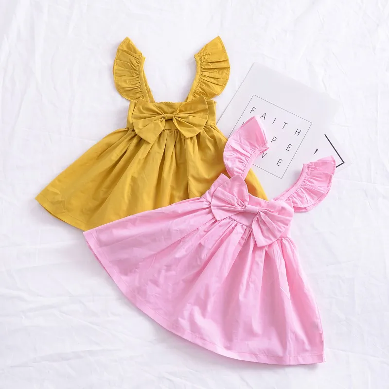 Dresses For Girls Baby Clothes Newborn Dress Summer Bow Cotton Princess Birthday Wedding | Детская одежда и обувь
