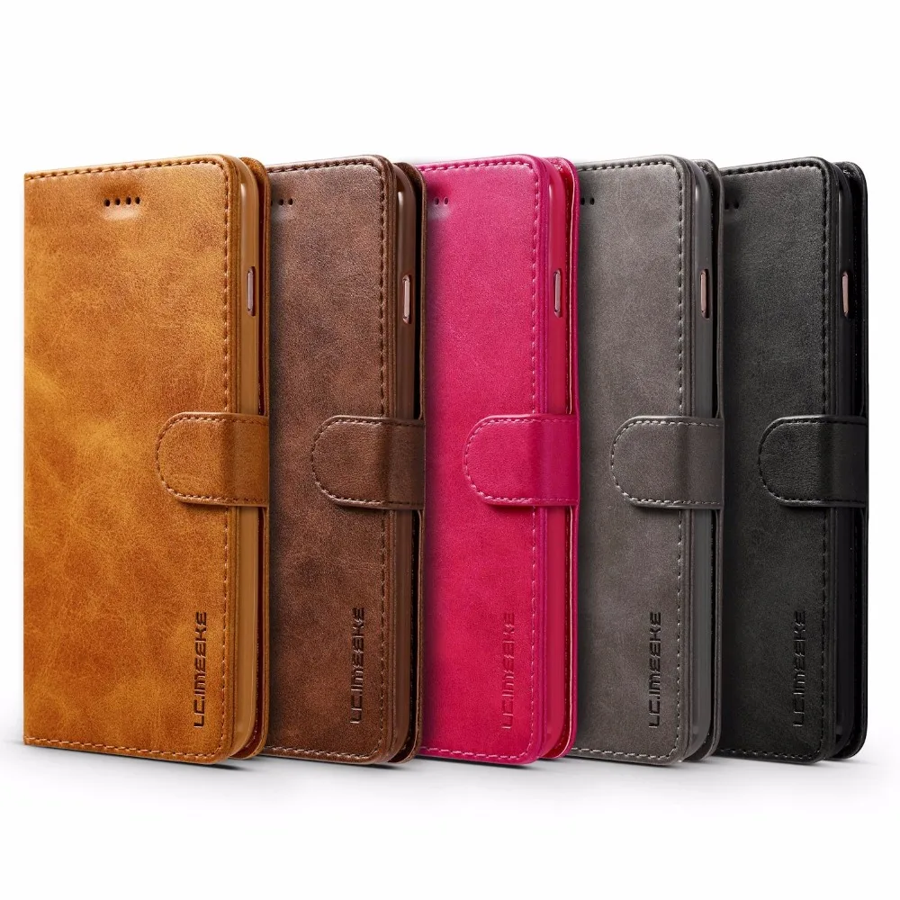 For iPhone 8 Case Luxury Leather &amp Wallet Cover Plus Magnetic TPU Phone Coque Flip iPhone8 Fundas | Мобильные телефоны и