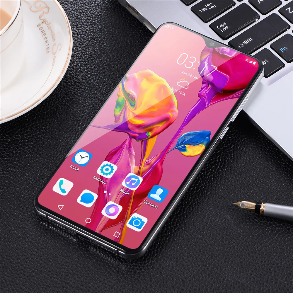 Note 10, смартфоны, экран капли воды, 6,3 дюймов, четырехъядерный процессор, 4 Гб ОЗУ, 64 Гб ПЗУ, 13 МП, распознавание лица, разблокированный, Android, мобильные телефоны, глобальная версия