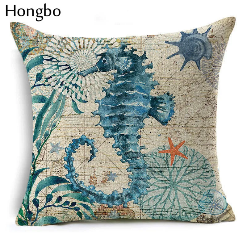 Чехол Hongbo с рисунком морских животных черепашек осьминогов подушка чехол на
