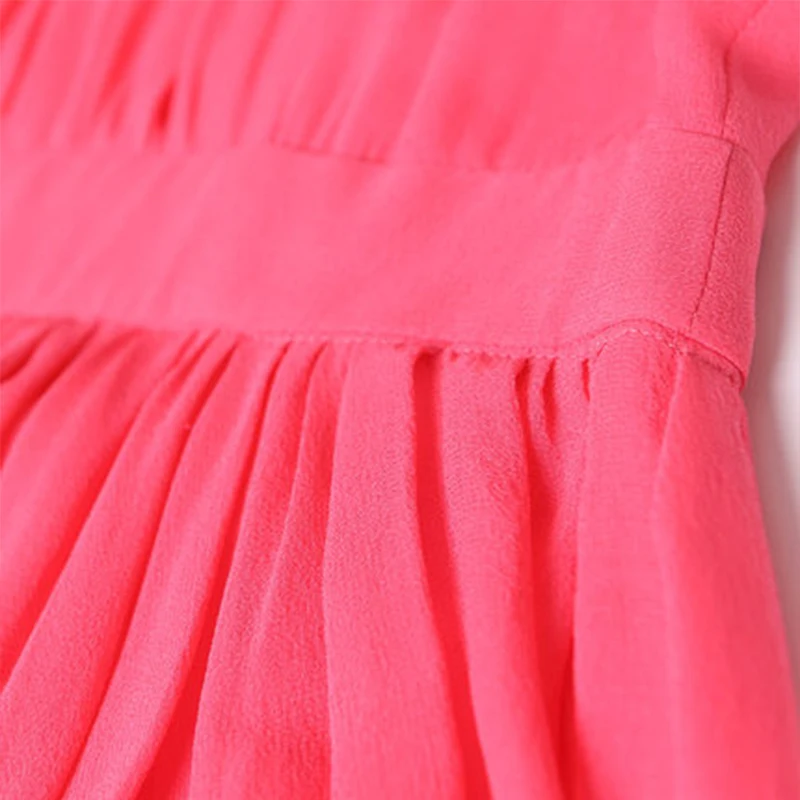 Женское шелковое платье VOA длинное платье-туника с высокой талией без рукавов |