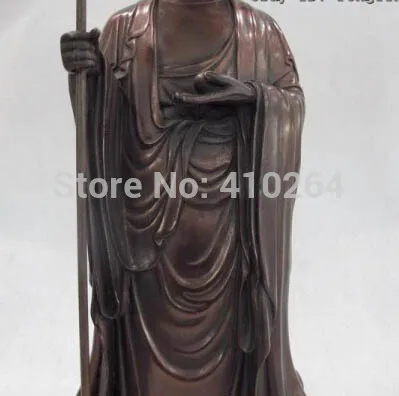 15 "Китай Буддизм Бронза Медь Datang Сюань Цзан Kshitigarbha Дзидзо Статуя Будды | Дом и