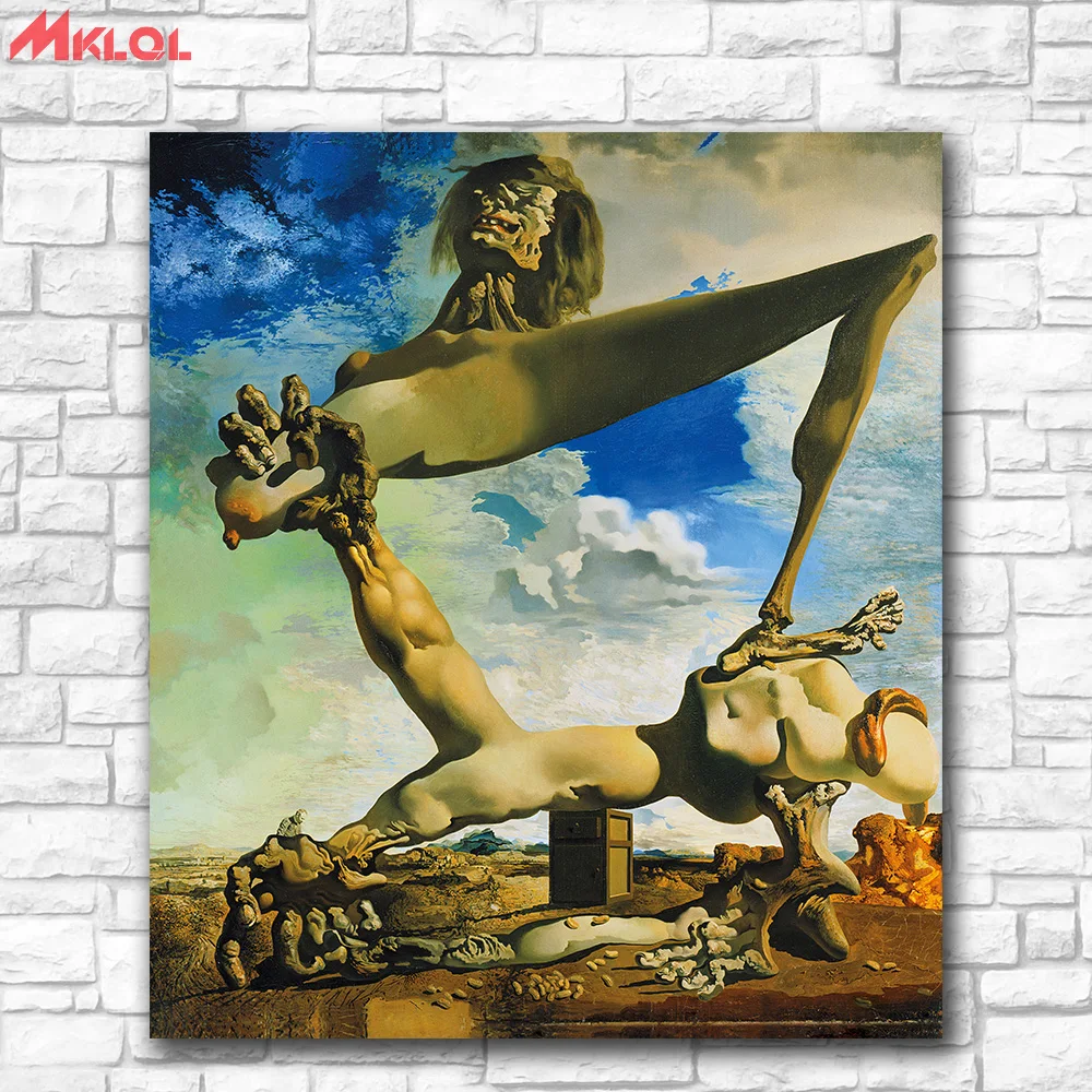 Настенные картины salvador-dali-soft-construction-with-boiled-beans-1936 картина холст печать домашний