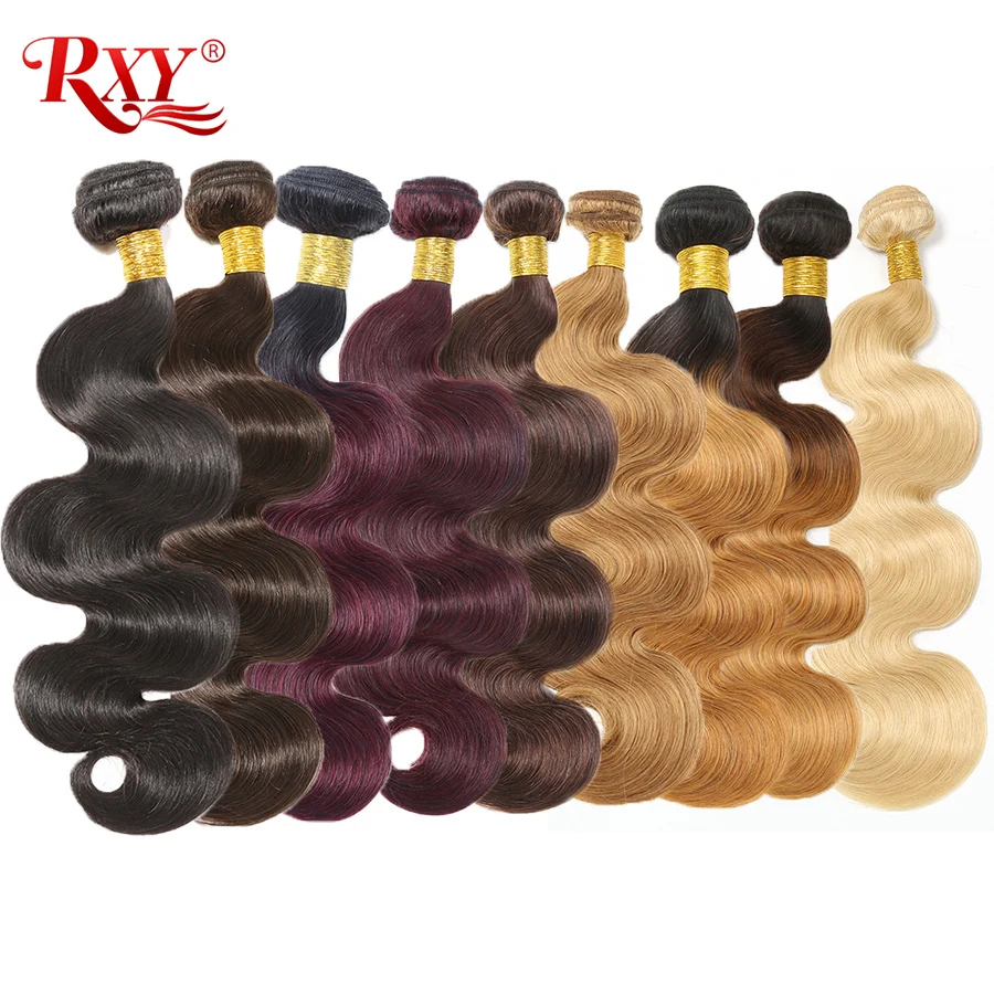 Пучки волнистых волос RXY бразильские волосы распродажа Remy человеческие плетение