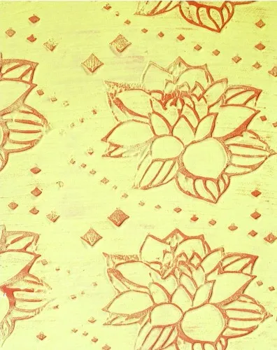 

Free shipping Wall art paint roller for wall decoration 9 inch rubber roller with handle lotus effect A074