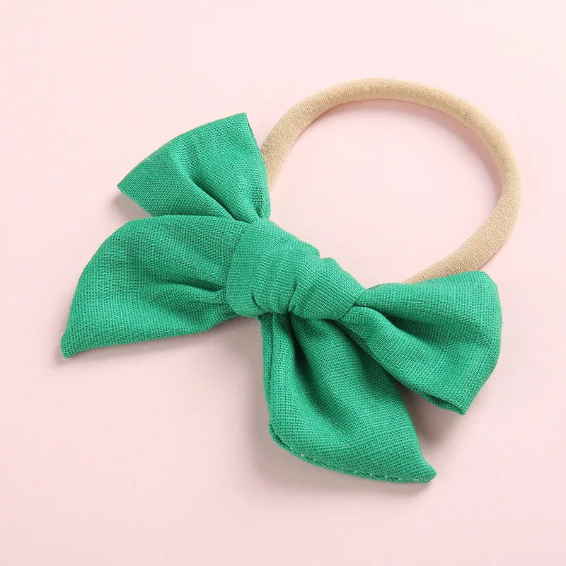 Big Bow Baby Headband 1PC Cotton linen bowknot headband Kids Head Accessories Solid Hairband Blue Pink Red White | Мать и ребенок