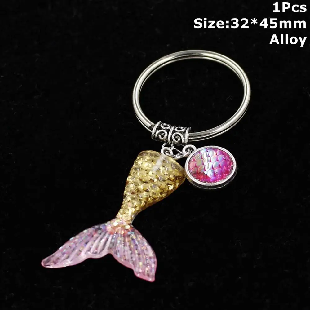 Mermaid Keychain 2 Taoup 1 шт. градиентный цвет блестки маленький брелок с хвостом русалки День Рождения Декор для девочек Дети Русалка тема украшения - Цвет: Mermaid Keychain 2