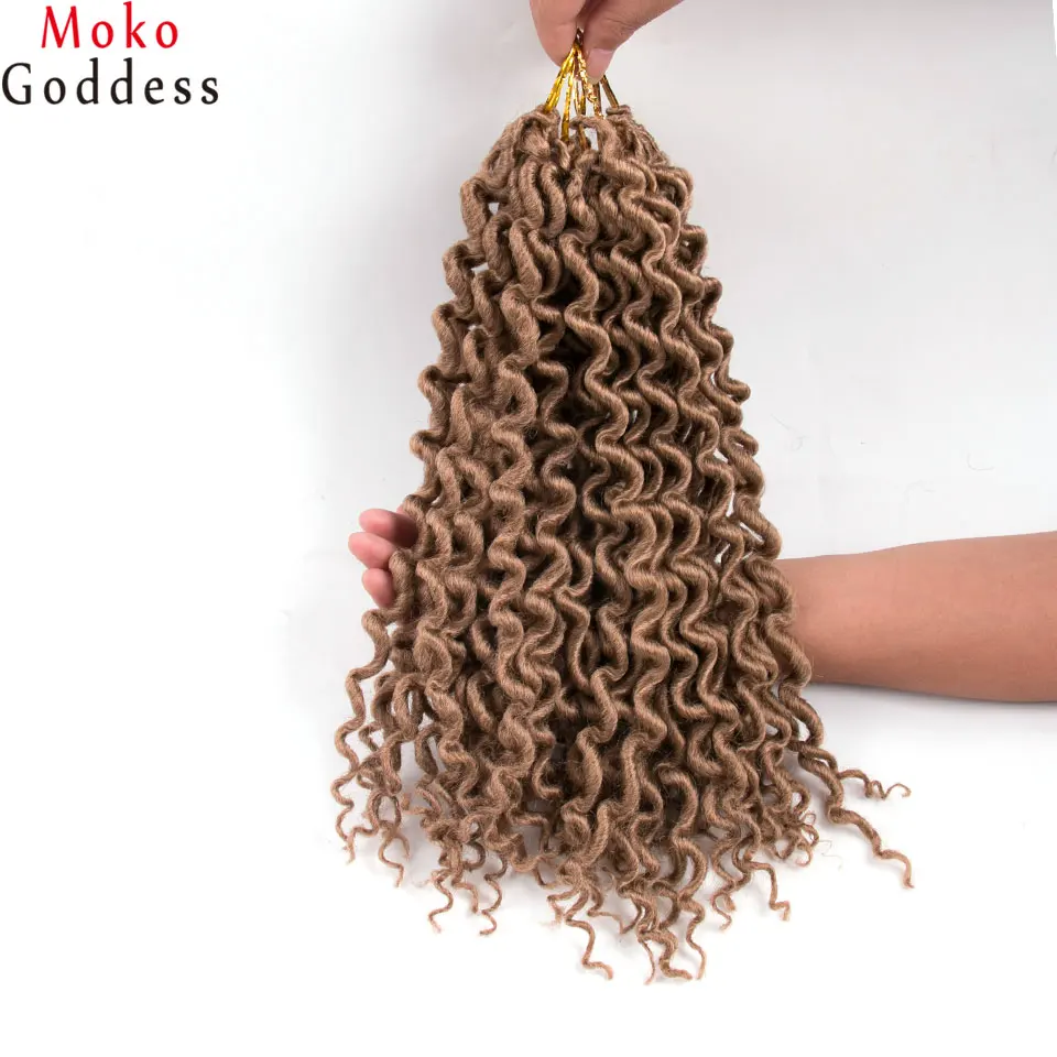 MoKoGoddess Faux locs Curly косу волосы 16-24 дюйма сумка для стойки/уп синтетические косички на