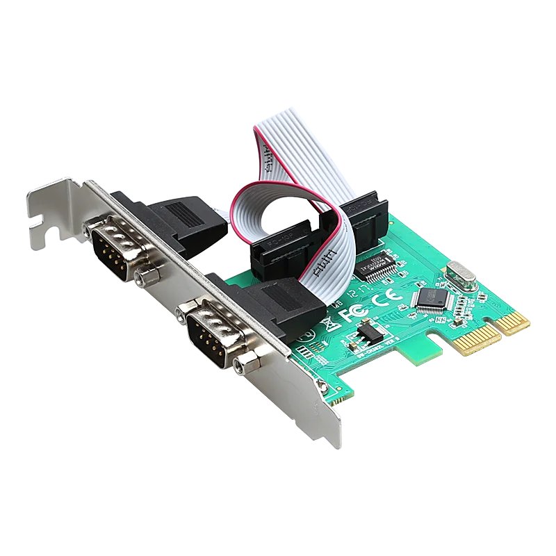 ANDDEAR Pci-e серийная Плата расширения адаптер 2 порта RS232 два com штыковый соединитель