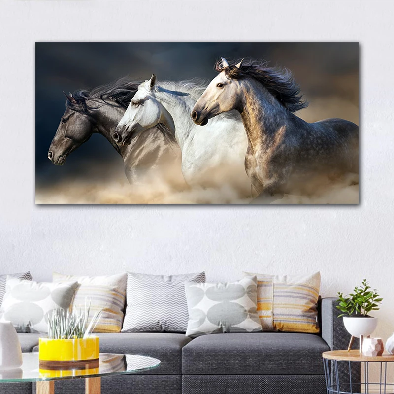 GOODECOR Картина на холсте «Бегущая лошадь» Животные постеры для стен гостиной домашний декор печать живописи.