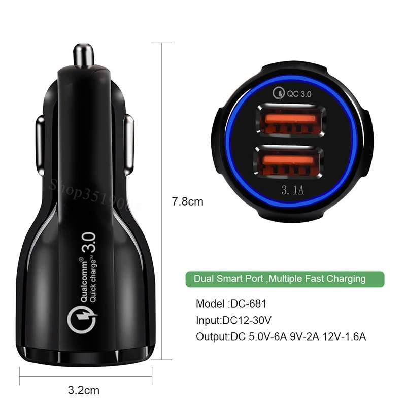 Автомобильное зарядное устройство Quick 3 0 USB для автомобиля аксессуары наклейки Kia