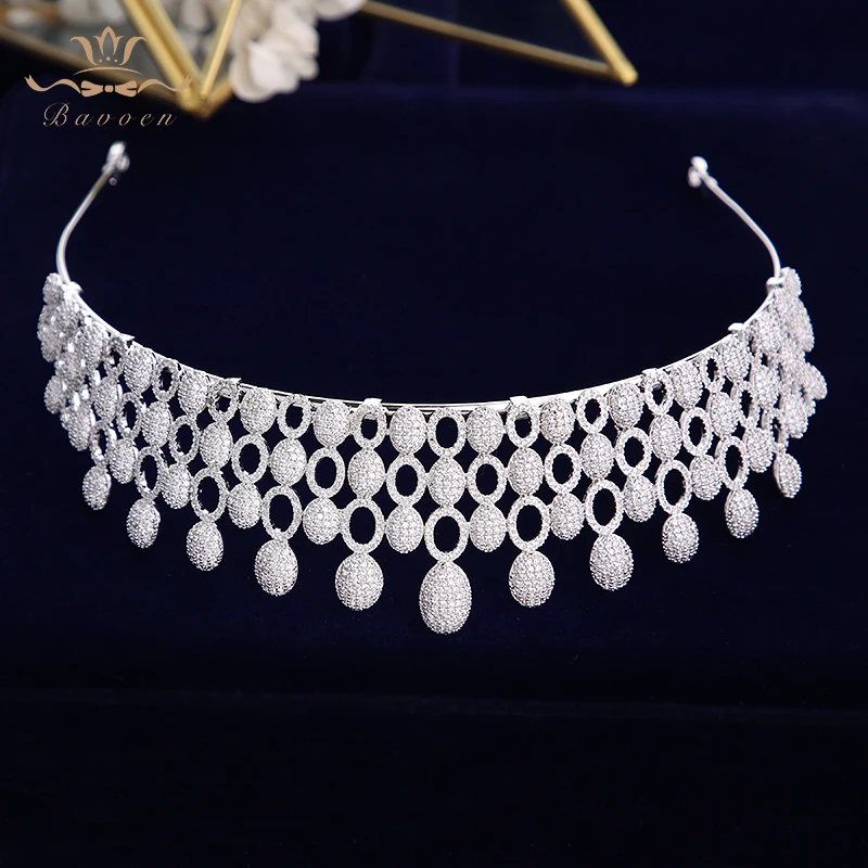 

High Quality Luxurious Full Zircon Tiara Queen Bridal Hair Jewelry Wedding Hair Accessories Crystal Bridal Tiaras Crowns