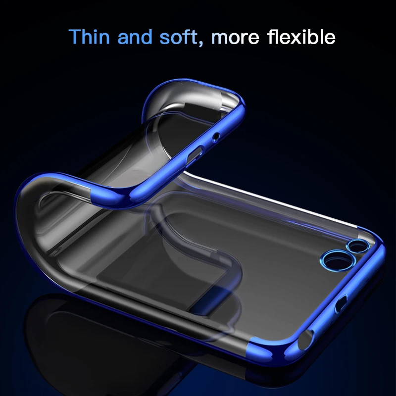 Luxury Plating Clear Soft TPU Case For Xiaomi Pocophone F1 Mi8 Mi A2 A1 6X Ultra Slim Cover for Redmi 5 Plus Note 4 4X 5A 4A S2 |