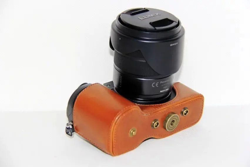 pu Leather Camera case bag Grip Strap for Panasonic LUMIX DMC-GX8 14-140mm Lens | Электроника