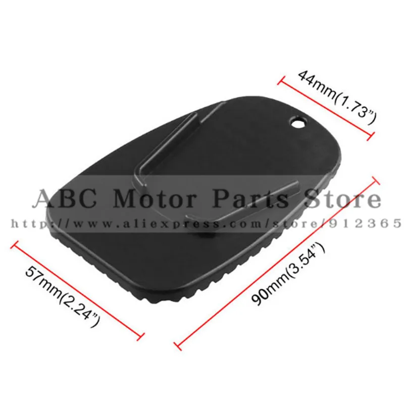 Черный мотоцикл пластик Kickstand Сторона Kick Stand Pad пластина база Универсальный для Yamaha Honda Мотоцикл парковка