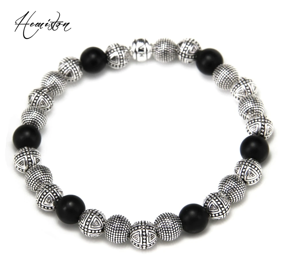 Матово черные бусины из обсидиана Thomas красивые с перекрестными бусинами героями