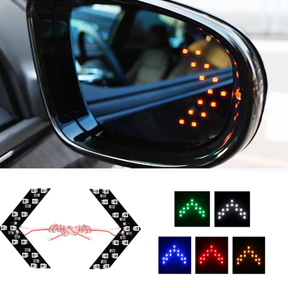 2 Pcs/lot 14 SMD LED Arrow Panel For Car Rear View Mirror Indicator Turn Signal Light Rearview mirror light | Автомобили и