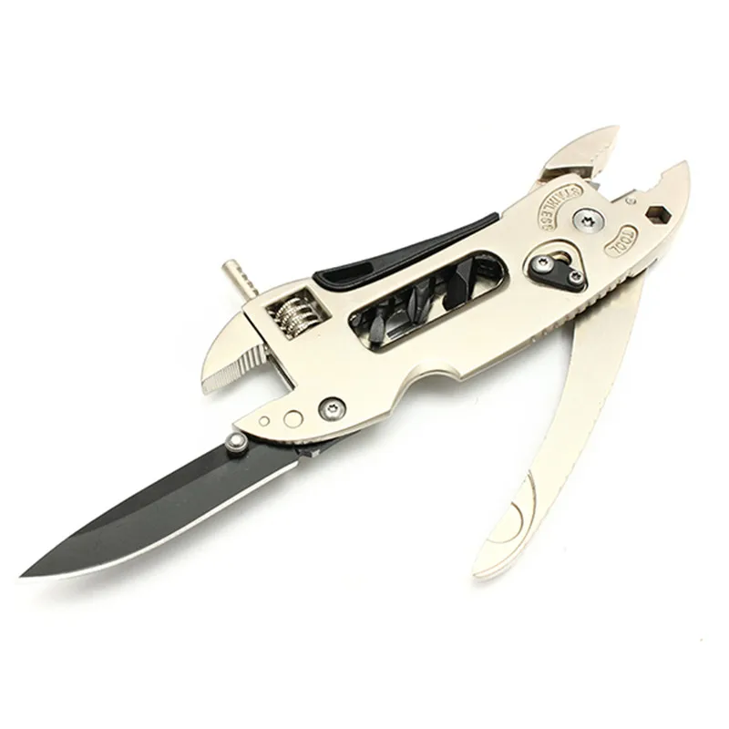

Multifuntion 5 in 1 Pliers Gloden Multitool Adjustable Wrench Jaw+Screwdriver+Pliers+Knife Multitool Set