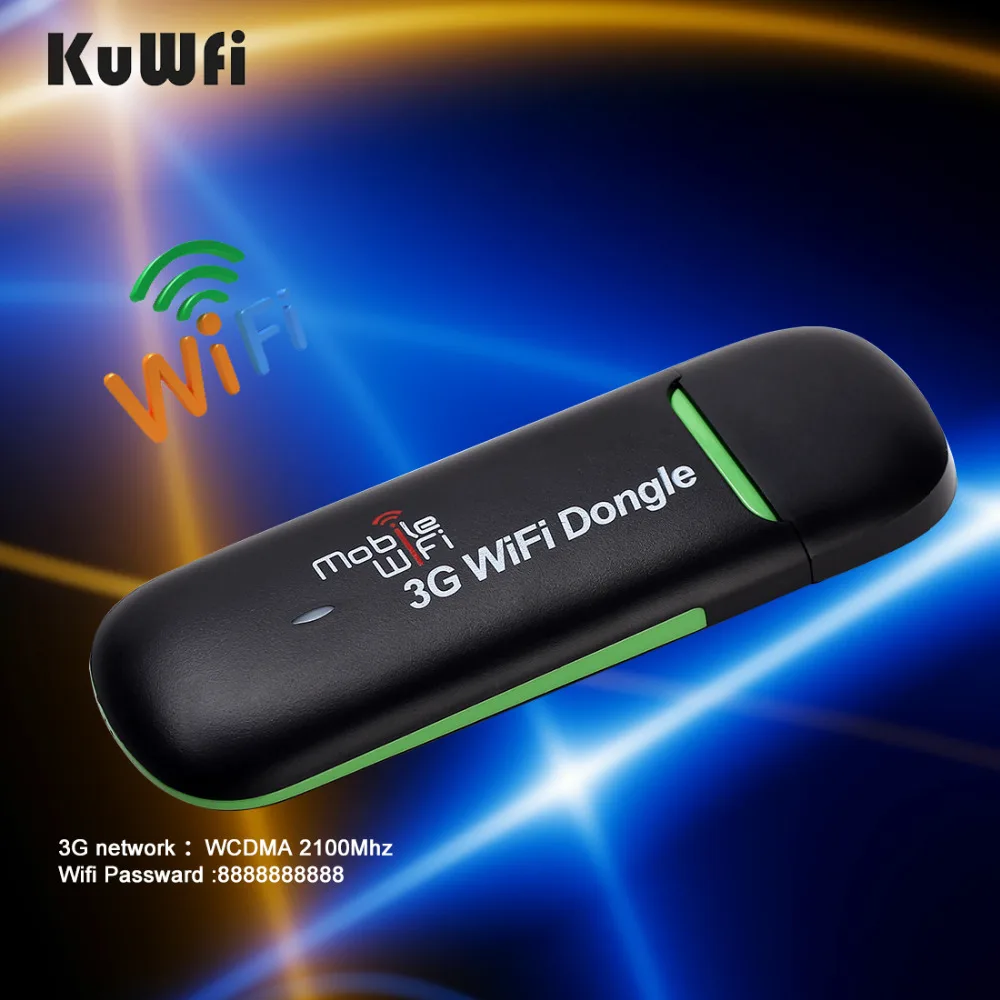 KuWFi 3G WiFi модем портативный USB Wi Fi мобильный беспроводной роутер поддержка 2100mhz 7 2 - Фото №1