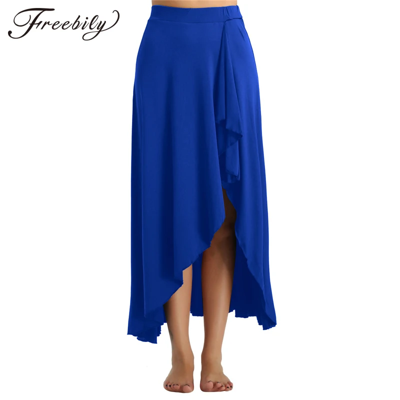 

Ballet Long Skirt Women Fashion Asymmetric Elastic Waist Ballet Dance Gymnastics Skirt Adult Performance Costume Dance Skirts