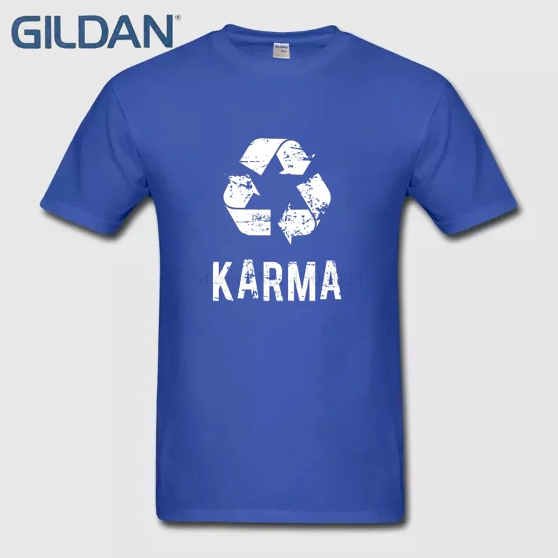 Личность Camisa Karma возвращается стильный серый футболка Для мужчин короткий рукав